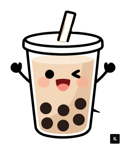 开心跳起来的拟人奶茶表情包