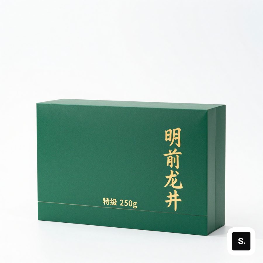 明前龙井礼盒白底图